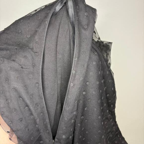 Missguided Witchy Goth Black Sheer Sleeve LBD Mini Dress Sz 6 - Picture 5 of 8